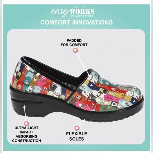 Easy Works by Easy Street lyndee multidog patent nonslip non-marking shoes sz10 - Picture 8 of 9